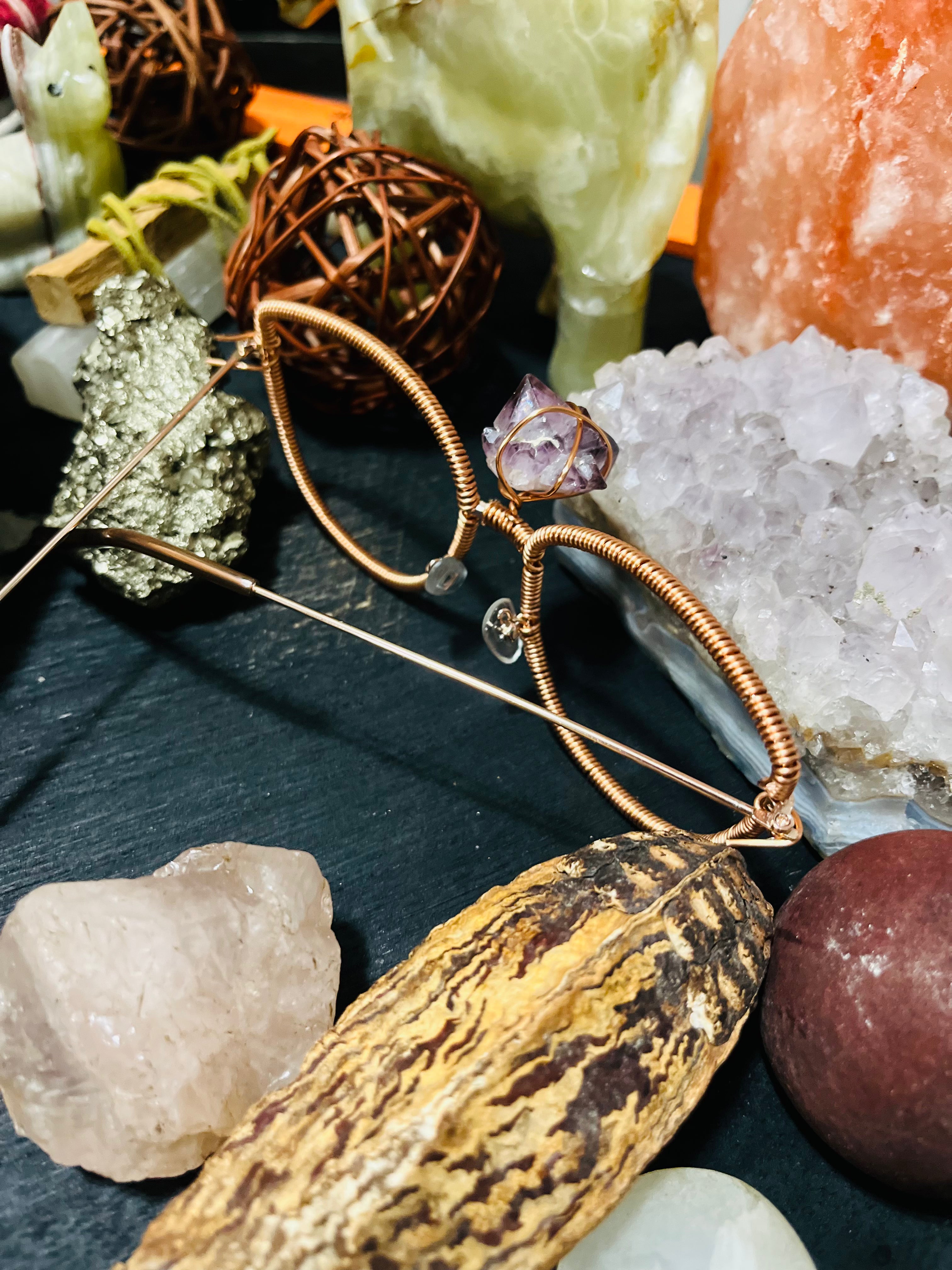 Handcrafted Amethyst Copper Crystal Eyewear