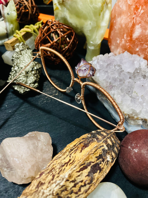 Handcrafted Amethyst Copper Crystal Eyewear