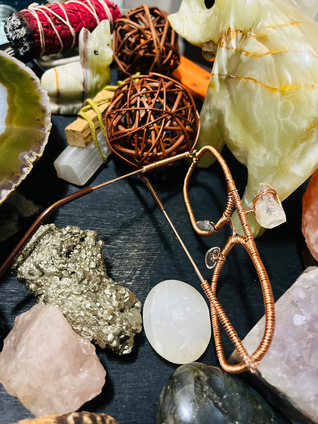 Handcrafted Clear Quartz Copper Crystal Eyewear